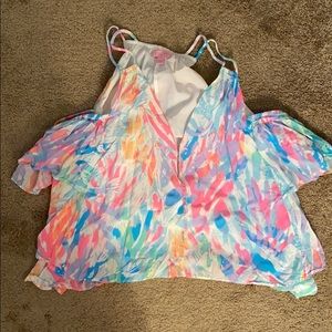 Lilly Pulitzer Cold Shoulder Crop Top Medium